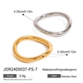 Waterproof stainless steel wavy rings in gold and silver finish, hypoallergenic jewelry - Wavy Irregular Ring-Gold-Size 6