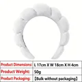 White puffy cloud headband for face washing with soft twisted sponge texture and 17x18cm size - 2# White Style