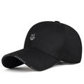 Klassische schwarze Business-Schirmmütze für Herren mit Schildlogo und bedruckter Krempe - Verstellbar / Schwarz