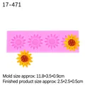 Pink silicone mold with four sunflower cavities for fondant and cake decorating - Sunflower / Pink