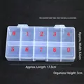 10-grid transparent nail art storage box with red 0-9 number labels for nail tips - 10 Grids Nail Tip Box (8.6*17.3*3cm)