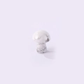 Natural white marble mushroom figurine with gray veining on light purple background - White Turquoise / 15*20mm