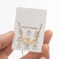 Golden protection 444 angel number pendant necklace with informative description card - Cutout 444 / Gold