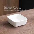 White square ceramic dipping bowl 8.8x3.4cm 130ml capacity for snacks and sauces - Bright White