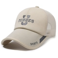 Men's summer mesh baseball cap in khaki with breathable back and U ECHOES embroidery - Adjustable / Khaki