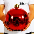 Große 25cm glänzende rote Weihnachtskugel Dekoration in der Hand zur Veranschaulichung - 1 Stück/Packung (25cm) / Glänzendes Rot