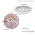 Oval three-hole soap dish silicone mold with purple gold foil resin sample display - Round 3-Hole Soap Pad Mold