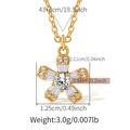 Detailed dimensions of 18K gold plated flower necklace with zircon stone measurements - Hexagon Star Flower Style (KN0488)