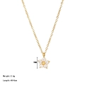 Collier élégant avec pendentif fleur dorée et pierres claires sur chaîne de 40+5cm - Pendentif 9MM-Longueur 40+5CM / Zircone Blanche