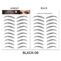Waterproof 3D eyebrow tattoo stickers in black style BLACK-09 with 11 pairs per sheet - STM-09 (10 Pairs) / Black