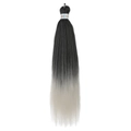 Extension de cheveux Easy Braid 26 pouces en fibres synthétiques ombré noir gris - Ombré Noir vers Gris (FR-15)