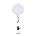 Einzelner weißer ausziehbarer Ausweisclip mit ABS-Gehäuse und flexiblem PVC-Band - Weiß