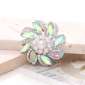 Macro shot of marquise crystal and pearl flower charm for diy jewelry accessories - AB Color