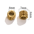 Golden stainless steel spacer bead with 7mm diameter and 4mm hole size for jewelry DIY - Embossed Pattern / Gold