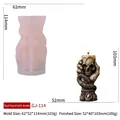 Gothic skull and snake candle mold made of flexible white translucent silicone - Skeleton Hand Skull / GJ-114 (114mm)