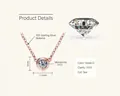 Rose gold S925 silver necklace featuring a 3mm D-color VVS1 moissanite pendant - Rose Gold - Flying Saucer (0.1ct)