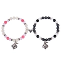 Pulseras magnéticas de corazón con colgantes de bruja y cristales para parejas - Juego de Pulseras Magnéticas de Mago de Halloween
