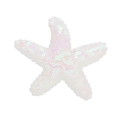 Starfish hair clip featuring white iridescent sequins for girls' summer hair accessories - White Sequin