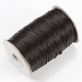Cordino in pelle cerata marrone scuro su bobina per creazione di gioielli fai-da-te - 2mm 10m/Confezione / Marrone Scuro