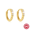 Orecchini a cerchio in argento S925 dorato con perle bianche e zirconi brillanti - Argento 925 / Stile Oro 6
