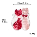 Red and pink sequin cat patches for DIY clothing decoration with size measurement - Red and Pink Cat