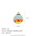 18K Gold plated stainless steel smiley face enamel pendant with multi-color details - Smiley Face