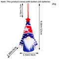 Gnomo patriottico con LED, decorazione in maglia rossa bianca blu con stella - Stile Maschile Barba Cappello Blu