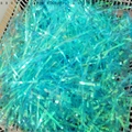 Iridescent blue shredded raffia paper filler in a container for gift box decoration - Light Blue 100g