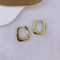 Minimalist geometric square hoop earrings in polished gold finish for a modern look - Gold Simple Hoop Ear Buckle