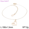 Zierliches roségoldenes Fußkettchen mit Herzanhänger und verstellbarem Karabinerverschluss - Roségoldenes Herz Armband