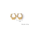 Golden bow tie C-shaped hoop earrings for women, 2cm diameter, lightweight 6.6g design - Bow Wreath