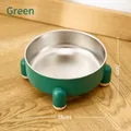 Grüne Haustierschüssel aus Edelstahl mit rutschfestem 4-Bein-Gestell und 400g Volumen - 15cmx7cm / Grün
