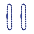 Set de dos cadenas de bolas de metal azul oscuro de 12 cm para llaveros y DIY - Azul Real