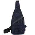 Blaue Camouflage Herren-Brusttasche mit großer Kapazität und verstellbarem Schultergurt - Camo Blau