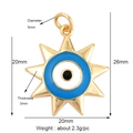 Gold-plated Evil Eye octagonal star pendant with dimensions 20mm x 26mm for DIY jewelry - Gold Octagram Evil Eye Style (K093039L1K2-Gold)