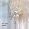Collana a stella d'argento con anello di zirconi e ciondolo di perle elegante - Argento-Collana Stella Perla Artificiale Strass