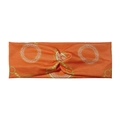 Orange yoga headband with Greek key pattern and twist design for women - Orange Greek Key