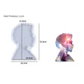 African woman silhouette silicone resin mold with curly hair profile and dimensions - NO.4 African Man Silhouette-Large