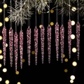 Ornamenti a ghiacciolo rosa in acrilico per l'albero di Natale su un ramo innevato - Rosa