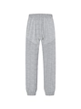 Men's grey drawstring jogger pants featuring geometric contrast stitching and loose fit - Light Gray