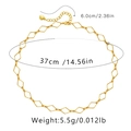 Detail view of the 18K gold-plated diamond-shaped hollow chain links and lobster clasp - KN0073/Geometric Rhombus Chain