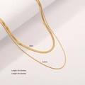 Gold plated stainless steel snake chain necklaces in 3mm and 0.9mm widths - Style 02 (Mixed Snake Layered)