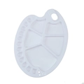 White plastic art palette for painting with 15 compartments and built-in thumb hole - Large Fish Shaped Palette / 34*24cm