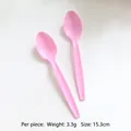 Cucchiai di plastica rosa usa e getta per feste, posate leggere da 15,3cm per dessert - Cucchiai di Plastica Rosa (10 pezzi)