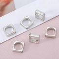 Distanziatori quadrati in argento CCB con foro centrale per la creazione di gioielli fai-da-te - Quadrato Argento