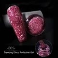 Glinsterende framboosrode gelnagellak met diamanteffect en glitter nummer 005 - Rood (05)