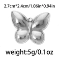 Ciondolo a farfalla in acciaio inossidabile 304 argento da 2,7 cm x 2,4 cm - Farfalla 3D-TP0529 / Argento
