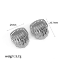 Orecchini in acciaio al titanio placcati oro 18k con design a conchiglia e perle bianche - Stile Argento Con Perla (TE60093-S-PL)