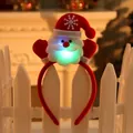 Glow-in-the-dark Christmas headband with plush Santa Claus and green LED lights - LED Single (Santa Claus)
