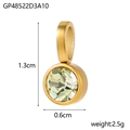 Detailed view of 1.3cm gold birthstone pendant with yellow crystal and size measurements - Gp48522d3a10.(13cm*0.6cm)